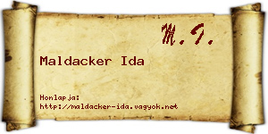 Maldacker Ida névjegykártya