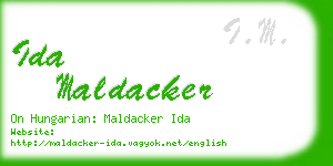 ida maldacker business card